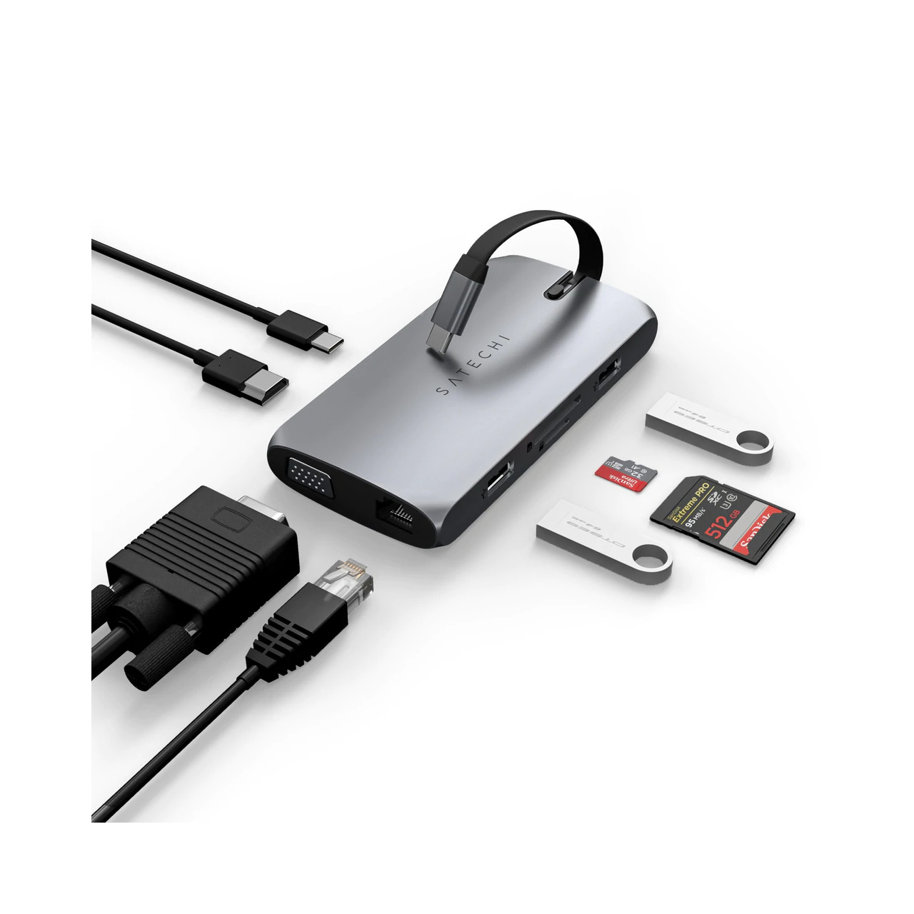 HUB USB-C MULTIPORTS ON-THE-GO GRIS