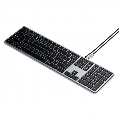 CLAVIER SLIM W3 FILAIRE USB-C QWERTY - SPACE GRAY