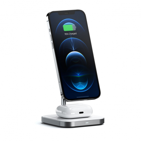STAND DE CHARGE SANS FIL 2-EN-1 SPACE GREY