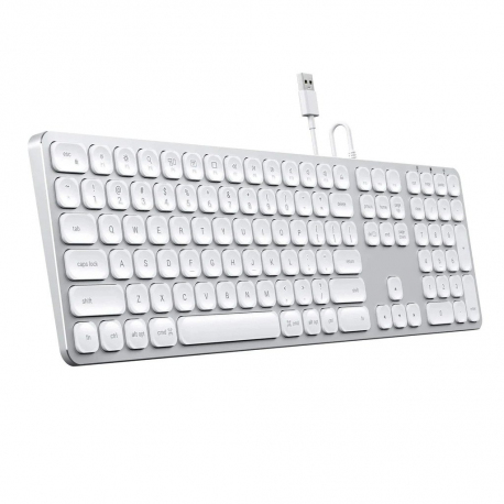 CLAVIER ALU FILAIRE QWERTY ARGENT