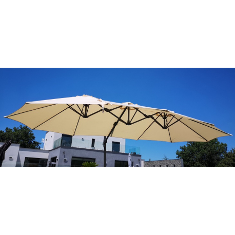 Parasol ovale DEPORWIDE 3 TETES couleur ECRU