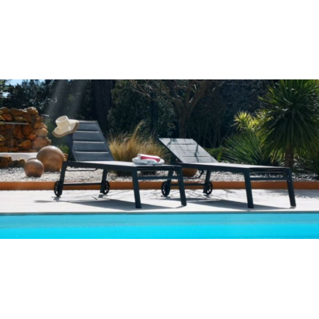 Lot de 2 Bain de soleil  aluminium FORLÌ XXL Anthracite