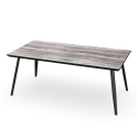 Table de jardin WYLDS - Plateau en Nassilium imitation bois - Dimension 182 x 92 x 73 cm