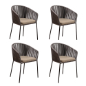 Lot de 4 fauteuils WYLDS Grey - Cordes polyester - Coussin 180g - 56 x 56 x 78.5 cm