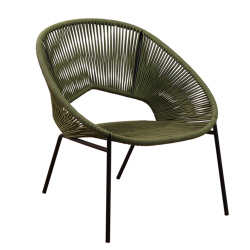 Lot de 4 fauteuils LUNE DE JARDIN - Cordes polyester - Dimensions : 68 x 69 x 74 cm