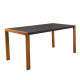 Table de Jardin DUNE En bois Acacia FSC 100% - Plateau Ceykolite marbre noir - Dimensions : 180 x 90 x 74 cm