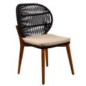 Chaise de Jardin - EPIC Pieds en bois Acacia FSC 100% - Coussins polyester 180g/m2 - Dimensions : 65.5 x 58.5 x 92 cm