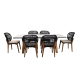 Lot de 6 chaises de Jardin - EPIC Pieds en bois Acacia FSC 100% - Coussins polyester 180g/m2 - Dimensions : 65.5 x 58.5 x 92 cm