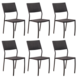 Lot de 6 Chaises de Jardin En textilene - Dimensions : 45 x 55.5 x 90  cm