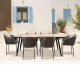 Table de jardin WYLDS - Dimension 182 x 92 x 73 cm & Lot de 6 fauteuils WYLDS Grey - 56 x 56 x 78.5 cm