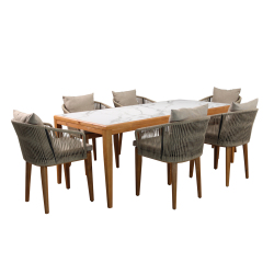 LOT TABLE + 6 CHAISES