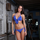 blue two-piece swimsuit