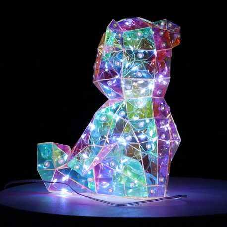Ours Holographique USB Electrique Normal Lumineux - Hauteur : 18cm