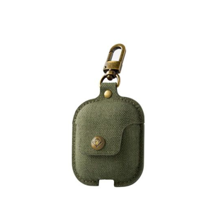 AirSnap AirPod Twill Olive - Coque en Cuir Élégante pour AirPods