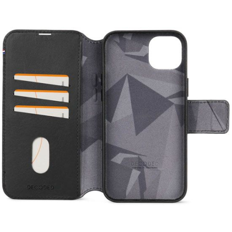 Detachable Leather MagSafe Folio for iPhone 15 Pro Max - Black