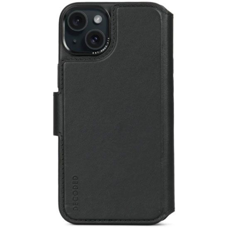 Detachable Leather MagSafe Folio for iPhone 15 Pro Max - Black