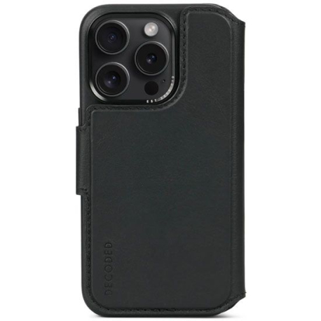 Detachable Leather MagSafe Folio for iPhone 15 Pro Max - Black