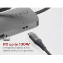 Adaptateur Multiport USB-C 7-en-1 Affichage Triple MST - Gris