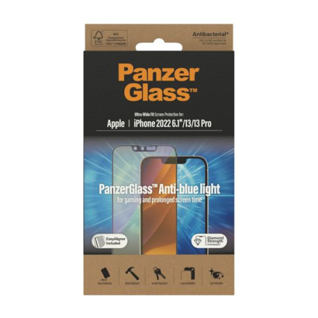 Verre de Protection Anti-Lumière Bleue pour iPhone 14/13/13 Pro